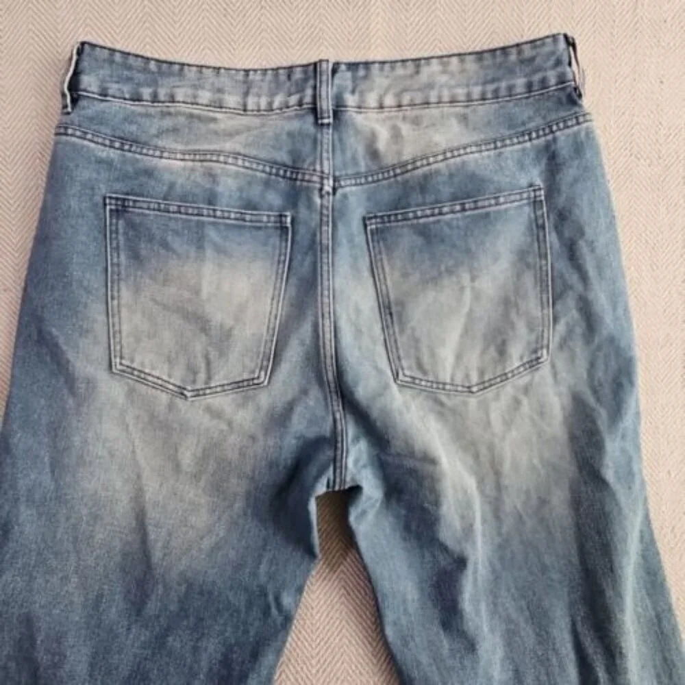 Fashion Nova Jeans Women's Size 14 (38x32) Med Wash Wide Leg Y2K Style YJDMY2K01